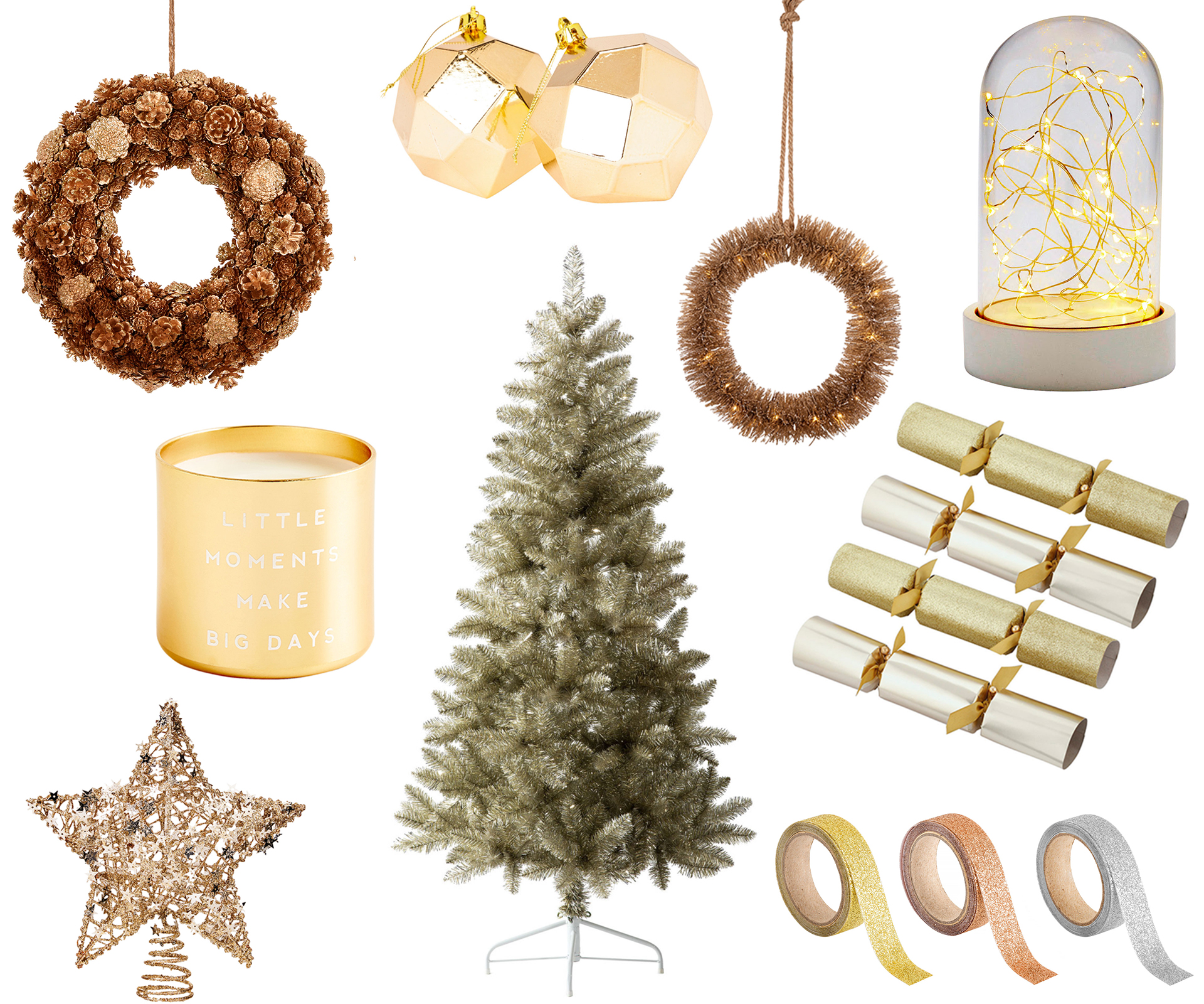 metallic-Christmas-decorations